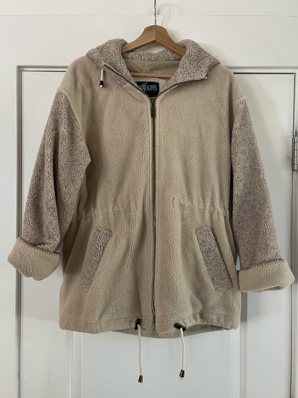 Vintage Innovations Tan Fleece Hooded Jacket - S